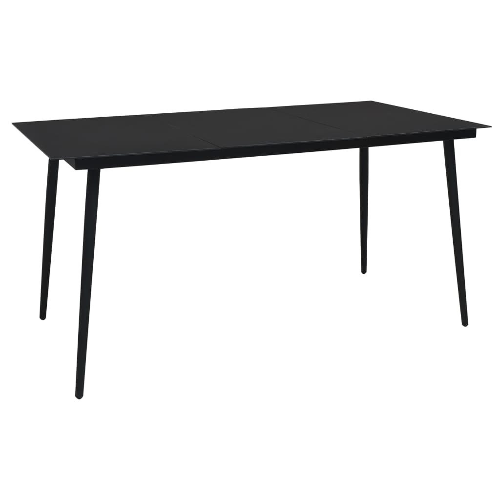 VidaXL 5-delige Tuinset PVC-rattan zwart