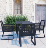 VidaXL 5-delige Tuinset PVC-rattan zwart
