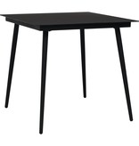 VidaXL 5-delige Tuinset PVC-rattan zwart