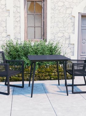 VidaXL 3-delige Tuinset PVC-rattan zwart