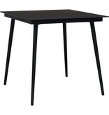 VidaXL 3-delige Tuinset PVC-rattan zwart