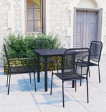 VidaXL 5-delige Tuinset glas en staal zwart