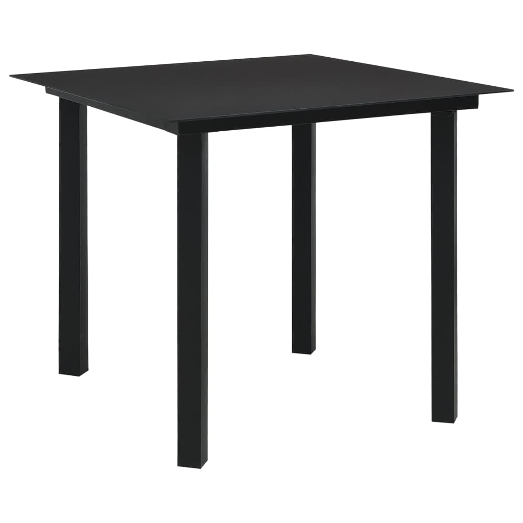 VidaXL 5-delige Tuinset glas en staal zwart