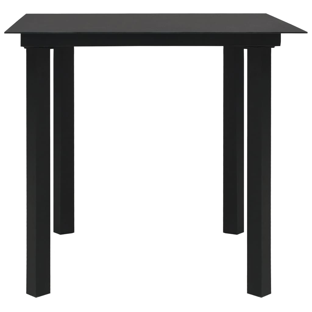 VidaXL 5-delige Tuinset glas en staal zwart