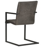 VidaXL Eetkamerstoelen 4 st echt leer grijs