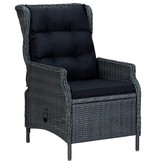 VidaXL 9-delige Tuinset met kussens poly rattan donkergrijs