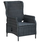 VidaXL 9-delige Tuinset met kussens poly rattan donkergrijs