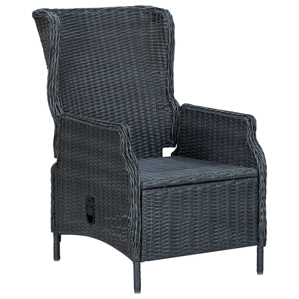 VidaXL 9-delige Tuinset met kussens poly rattan donkergrijs