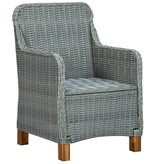 VidaXL 3-delige Loungeset met kussens poly rattan lichtgrijs