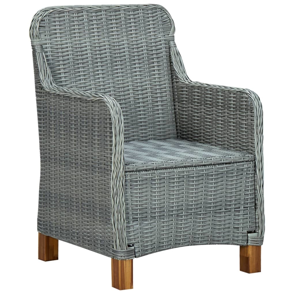 VidaXL 3-delige Loungeset met kussens poly rattan lichtgrijs