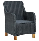VidaXL 3-delige Loungeset met kussens poly rattan donkergrijs