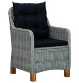 VidaXL 9-delige Tuinset met kussens poly rattan lichtgrijs