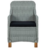 VidaXL 9-delige Tuinset met kussens poly rattan lichtgrijs