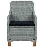 VidaXL 9-delige Tuinset met kussens poly rattan lichtgrijs