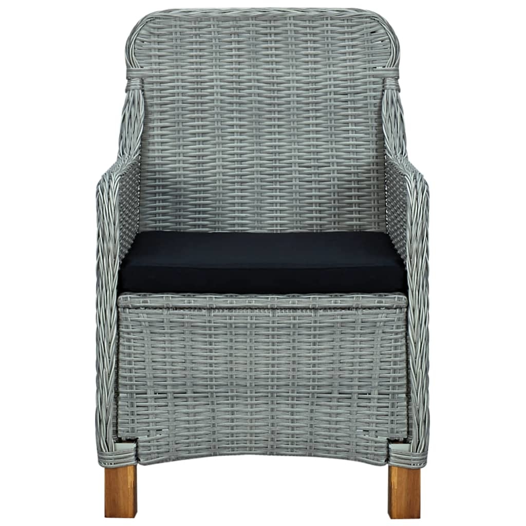 VidaXL 9-delige Tuinset met kussens poly rattan lichtgrijs