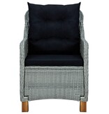 VidaXL 7-delige Tuinset met kussens poly rattan lichtgrijs