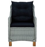 VidaXL 7-delige Tuinset met kussens poly rattan lichtgrijs