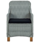 VidaXL 7-delige Tuinset met kussens poly rattan lichtgrijs