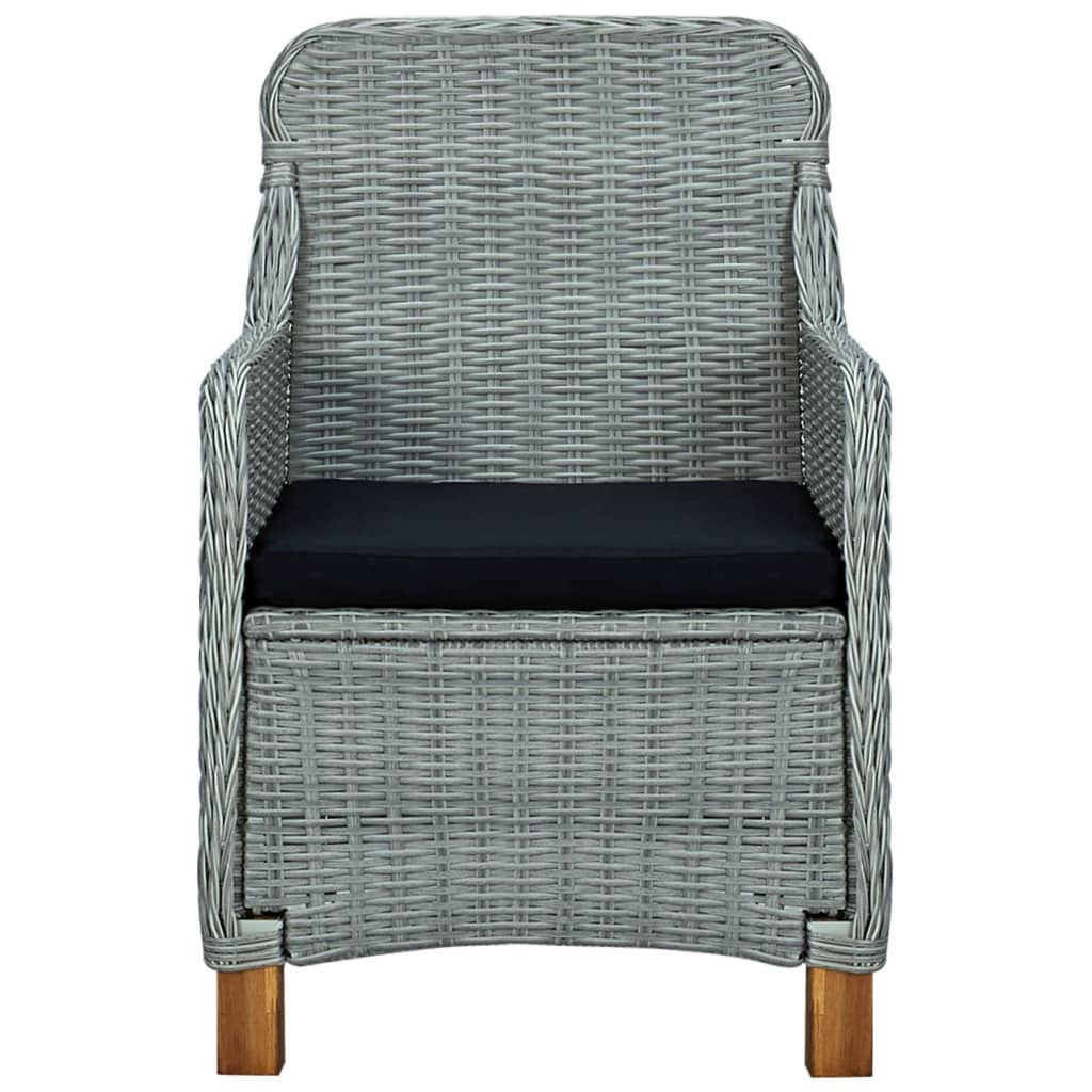 VidaXL 7-delige Tuinset met kussens poly rattan lichtgrijs