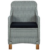 VidaXL 7-delige Tuinset met kussens poly rattan lichtgrijs