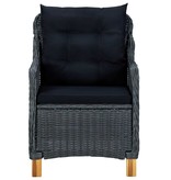 VidaXL 9-delige Tuinset met kussens poly rattan donkergrijs