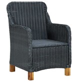 VidaXL 9-delige Tuinset met kussens poly rattan donkergrijs