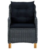 VidaXL 9-delige Tuinset met kussens poly rattan donkergrijs