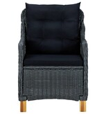 VidaXL 7-delige Tuinset met kussens poly rattan donkergrijs