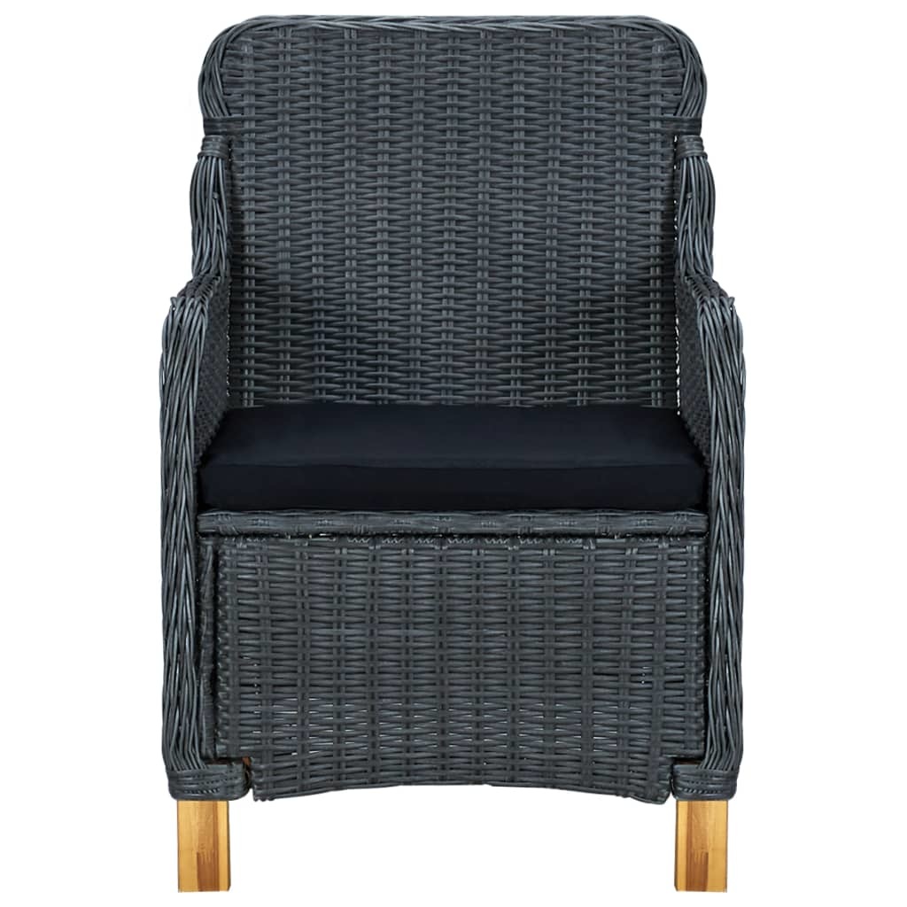 VidaXL 7-delige Tuinset met kussens poly rattan donkergrijs