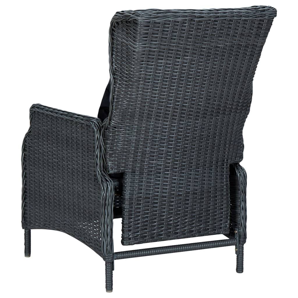 VidaXL 9-delige Tuinset met kussens poly rattan donkergrijs