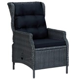 VidaXL 9-delige Tuinset met kussens poly rattan donkergrijs