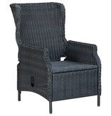 VidaXL 9-delige Tuinset met kussens poly rattan donkergrijs