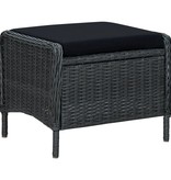 VidaXL 3-delige Loungeset met kussens poly rattan donkergrijs