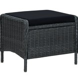 vidaXL 3-delige Loungeset met kussens poly rattan donkergrijs