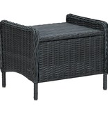 vidaXL 3-delige Loungeset met kussens poly rattan donkergrijs