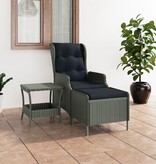 VidaXL 2-delige Loungeset met kussens poly rattan lichtgrijs
