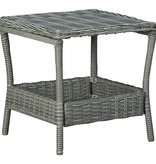 VidaXL 2-delige Loungeset met kussens poly rattan lichtgrijs