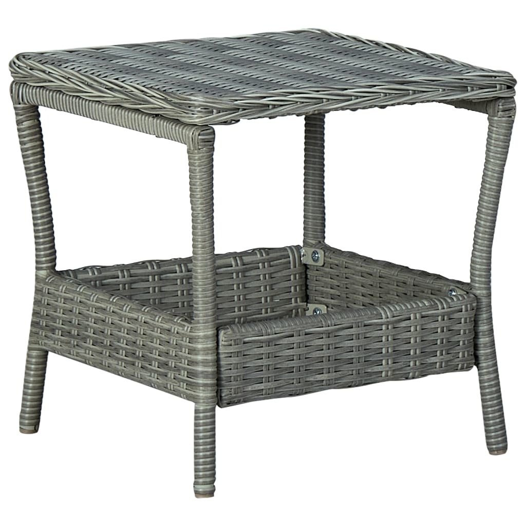 VidaXL 2-delige Loungeset met kussens poly rattan lichtgrijs