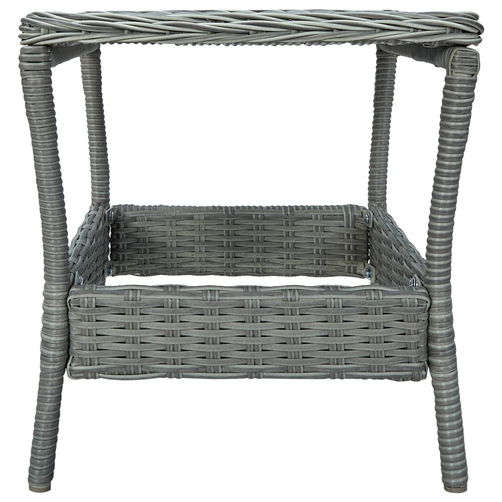 VidaXL 2-delige Loungeset met kussens poly rattan lichtgrijs