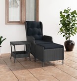 VidaXL 2-delige Loungeset met kussens poly rattan donkergrijs