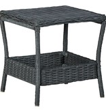 VidaXL 2-delige Loungeset met kussens poly rattan donkergrijs