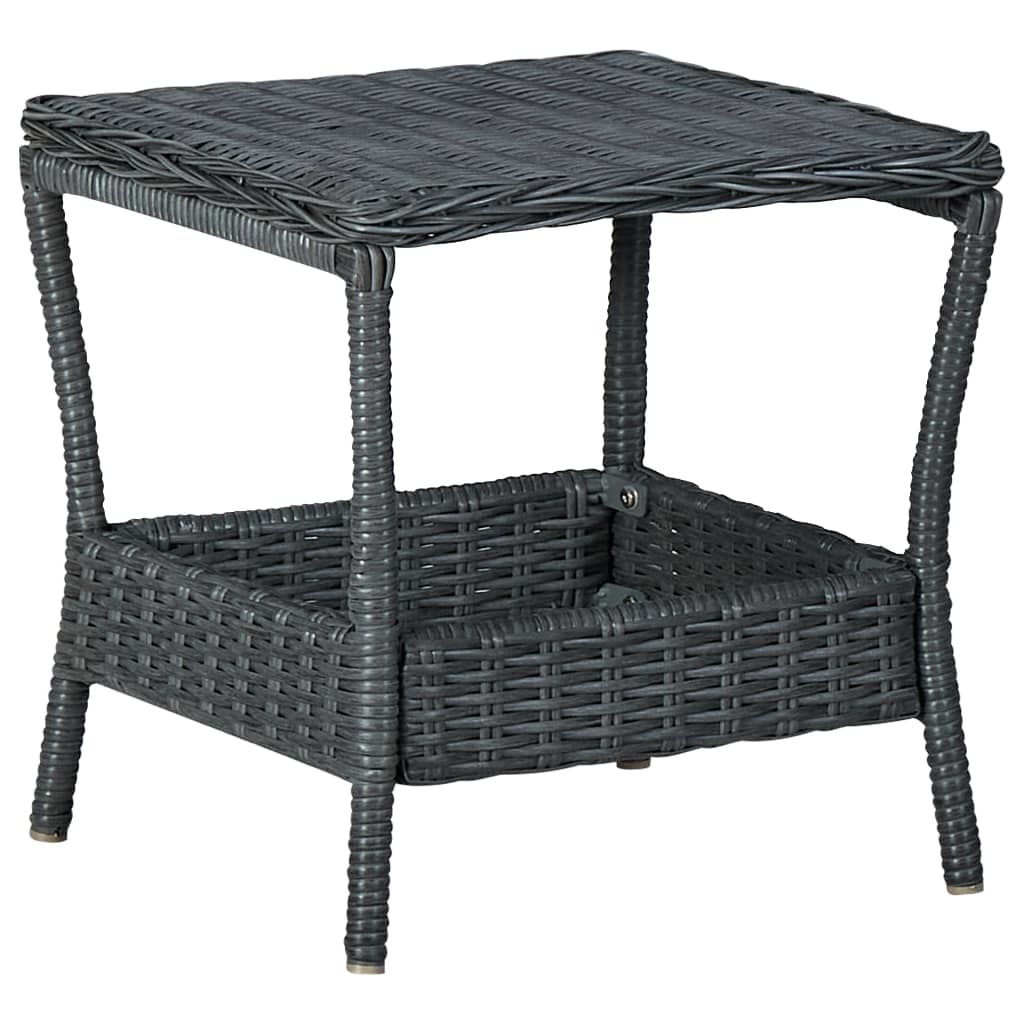 VidaXL 2-delige Loungeset met kussens poly rattan donkergrijs