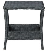 VidaXL 2-delige Loungeset met kussens poly rattan donkergrijs