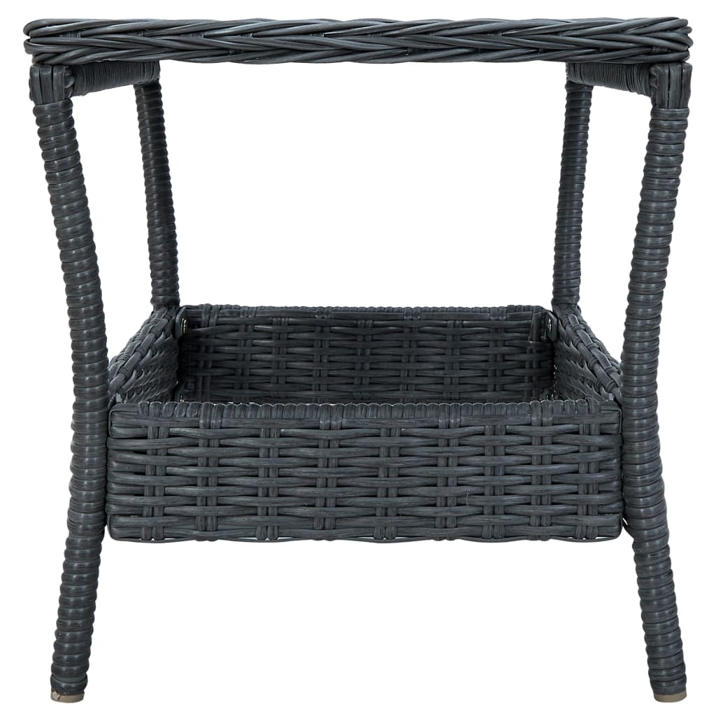 VidaXL 2-delige Loungeset met kussens poly rattan donkergrijs