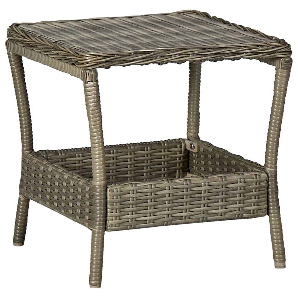 VidaXL 3-delige Loungeset met kussens poly rattan bruin