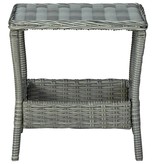 VidaXL 3-delige Loungeset met kussens poly rattan lichtgrijs