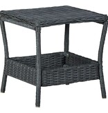 VidaXL 3-delige Loungeset met kussens poly rattan donkergrijs