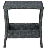 VidaXL 3-delige Loungeset met kussens poly rattan donkergrijs