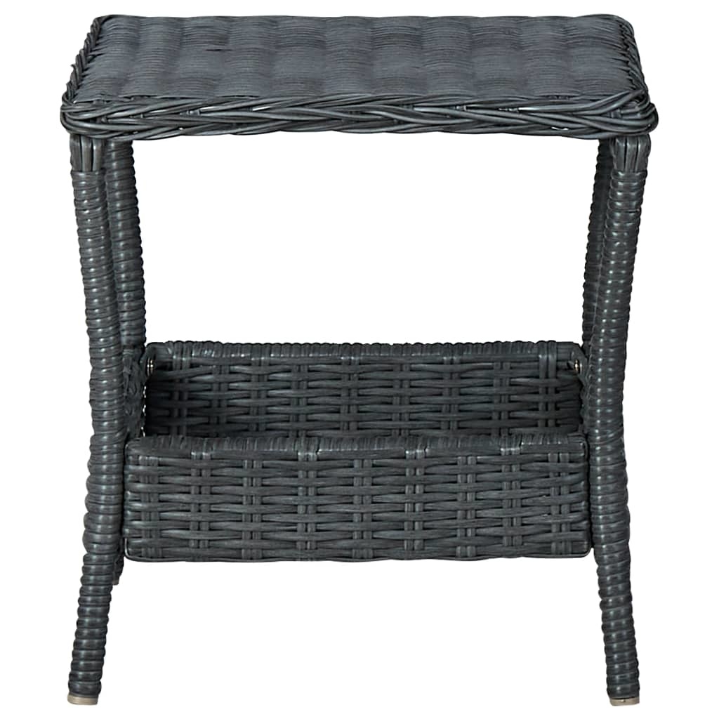 VidaXL 3-delige Loungeset met kussens poly rattan donkergrijs