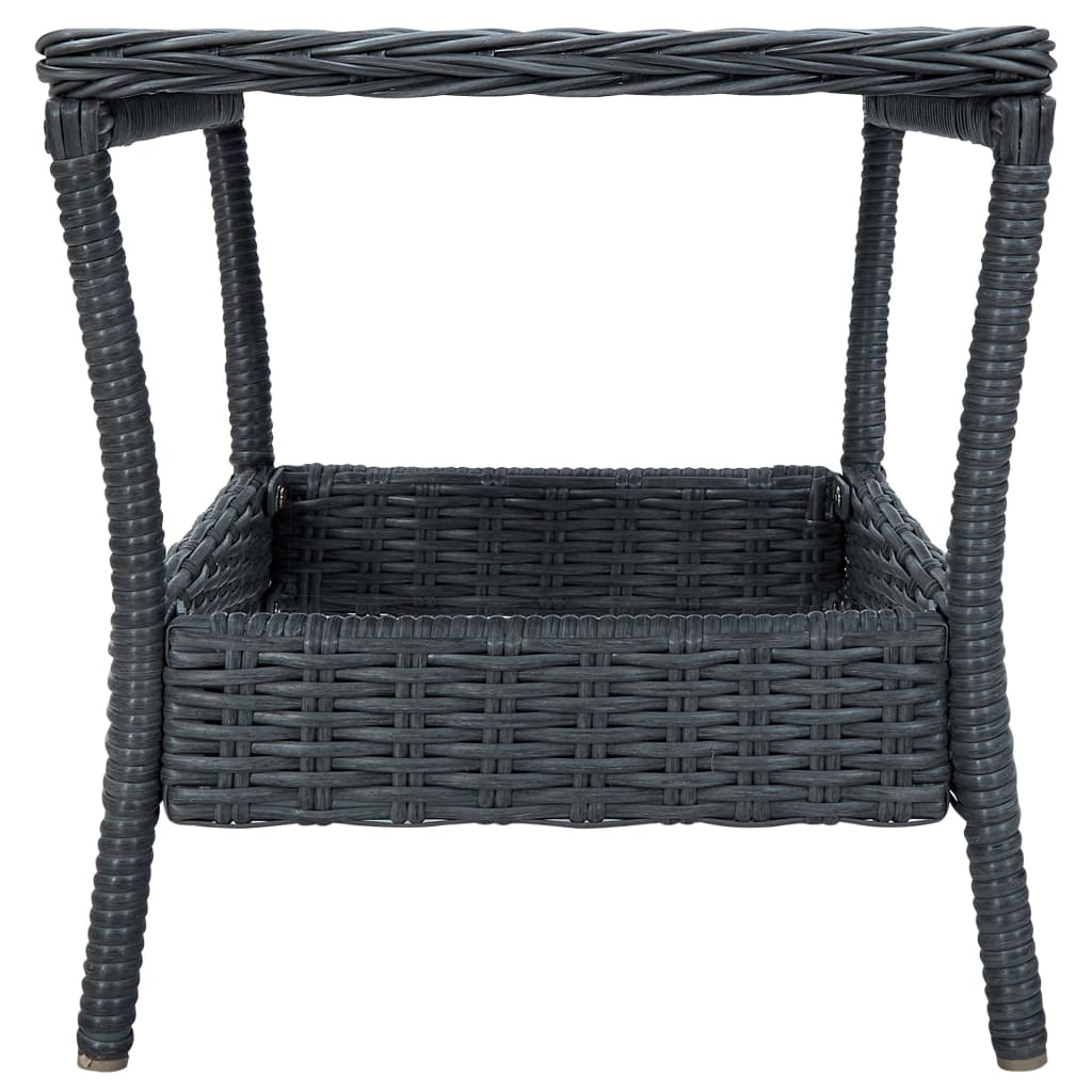 VidaXL 3-delige Loungeset met kussens poly rattan donkergrijs